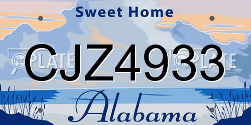 CJZ4933 Alabama License Plate