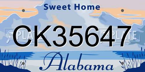CK35647 Alabama License Plate