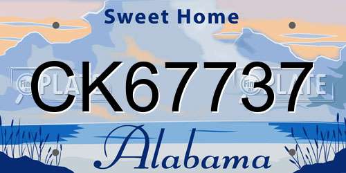 CK67737 Alabama License Plate