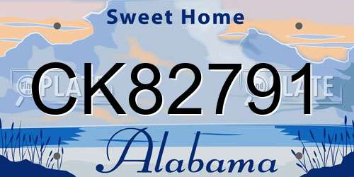 CK82791 Alabama License Plate