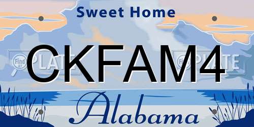 CKFAM4 Alabama License Plate