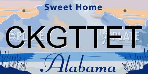 CKGTTET Alabama License Plate
