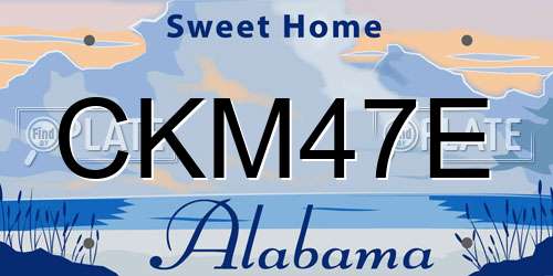 CKM47E Alabama License Plate