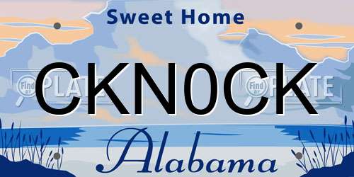 CKN0CK Alabama License Plate