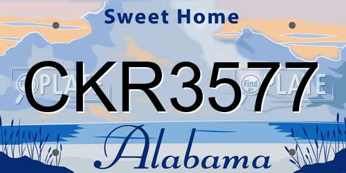 CKR3577 Alabama License Plate
