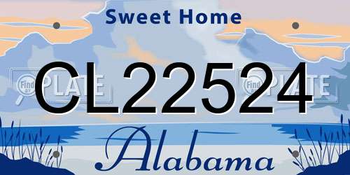 CL22524 Alabama License Plate