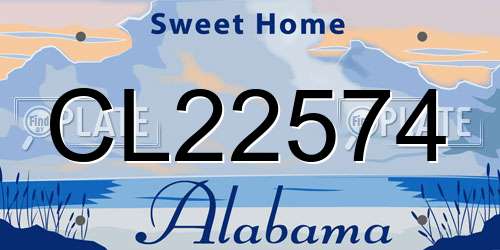 CL22574 Alabama License Plate