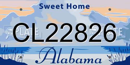 CL22826 Alabama License Plate