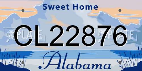 CL22876 Alabama License Plate