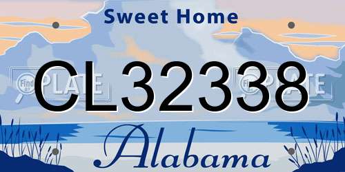 CL32338 Alabama License Plate