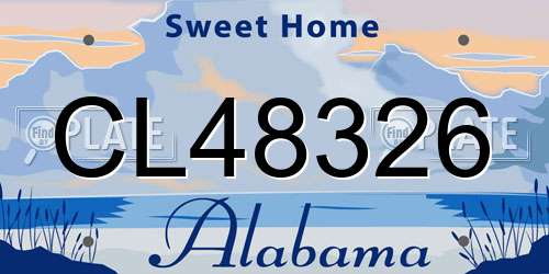 CL48326 Alabama License Plate