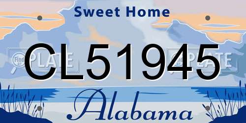 CL51945 Alabama License Plate