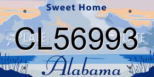 CL56993 Alabama License Plate