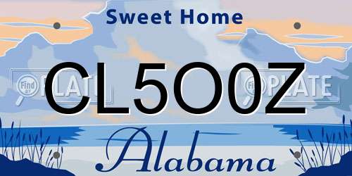 CL5O0Z Alabama License Plate