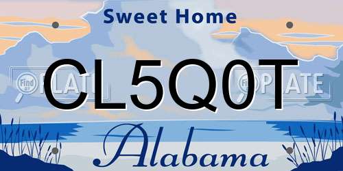 CL5Q0T Alabama License Plate