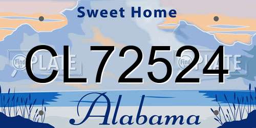 CL72524 Alabama License Plate