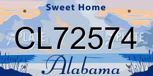 CL72574 Alabama License Plate
