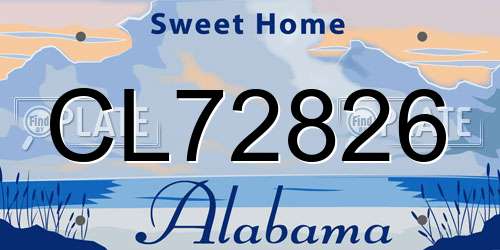 CL72826 Alabama License Plate
