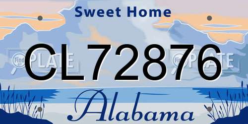 CL72876 Alabama License Plate