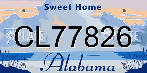 CL77826 Alabama License Plate
