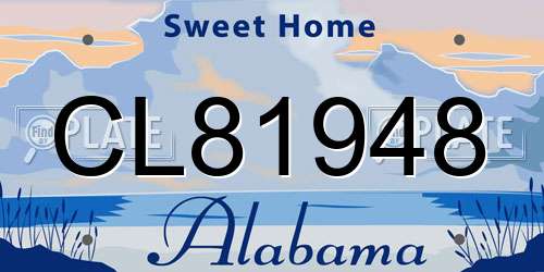 CL81948 Alabama License Plate