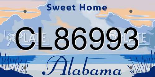CL86993 Alabama License Plate