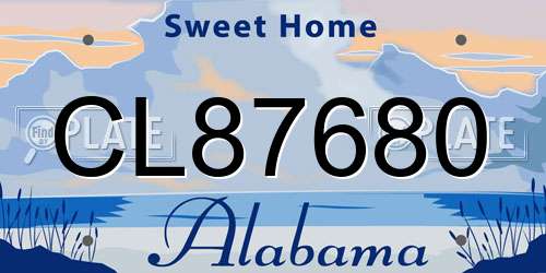 CL87680 Alabama License Plate