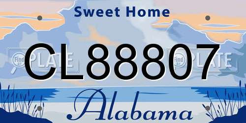 CL88807 Alabama License Plate