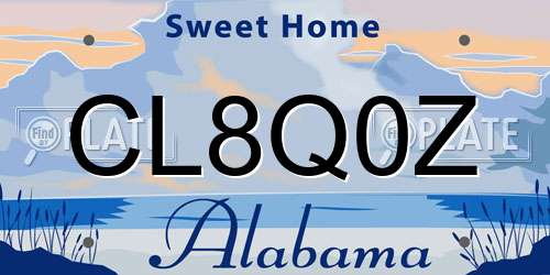 CL8Q0Z Alabama License Plate