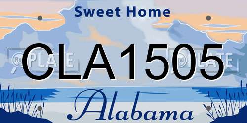 CLA1505 Alabama License Plate
