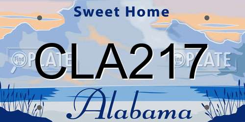 CLA217 Alabama License Plate
