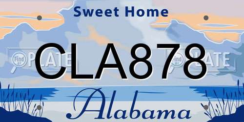 CLA878 Alabama License Plate