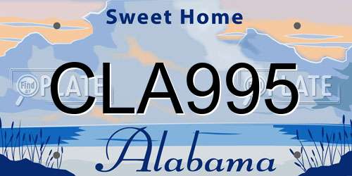 CLA995 Alabama License Plate