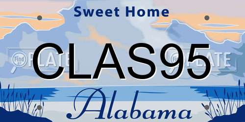 CLAS95 Alabama License Plate