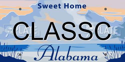 CLASSC Alabama License Plate