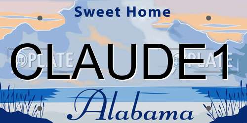 CLAUDE1 Alabama License Plate