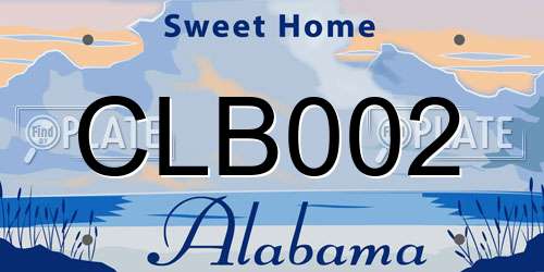 CLB002 Alabama License Plate