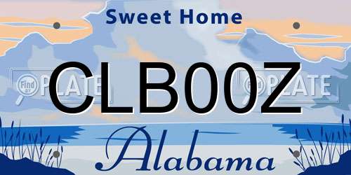 CLB00Z Alabama License Plate
