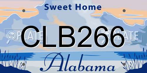 CLB266 Alabama License Plate