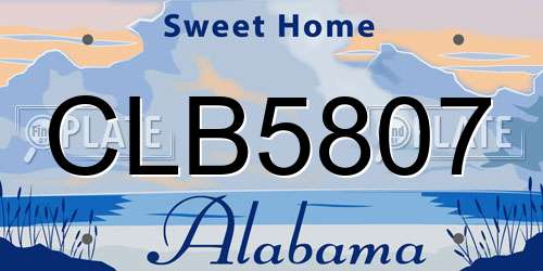 CLB5807 Alabama License Plate