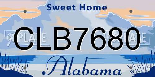 CLB7680 Alabama License Plate