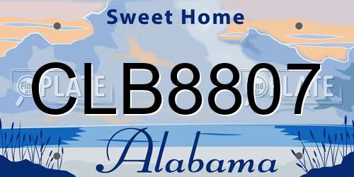 CLB8807 Alabama License Plate
