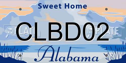 CLBD02 Alabama License Plate