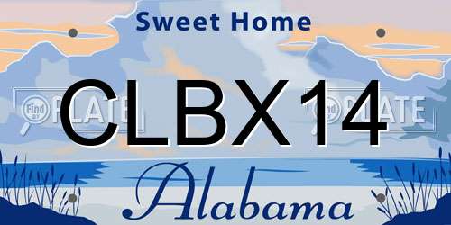 CLBX14 Alabama License Plate
