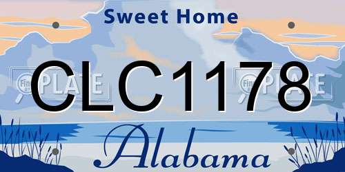 CLC1178 Alabama License Plate