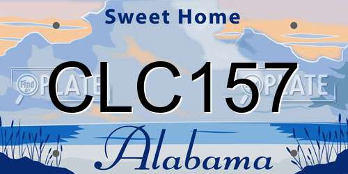 CLC157 Alabama License Plate