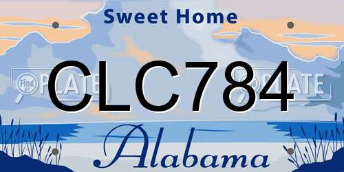CLC784 Alabama License Plate