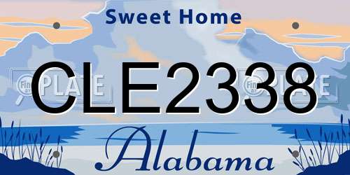 CLE2338 Alabama License Plate
