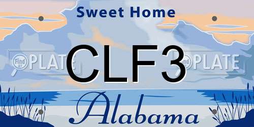 CLF3 Alabama License Plate
