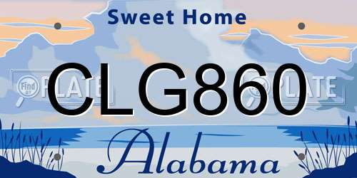 CLG860 Alabama License Plate
